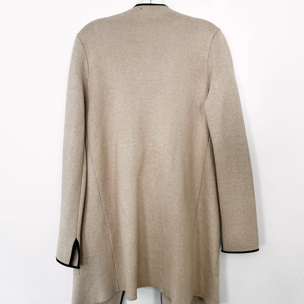 Zara Knit Cream Cardigan with Black Piping